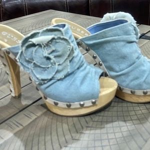 Guess denim mules size 6